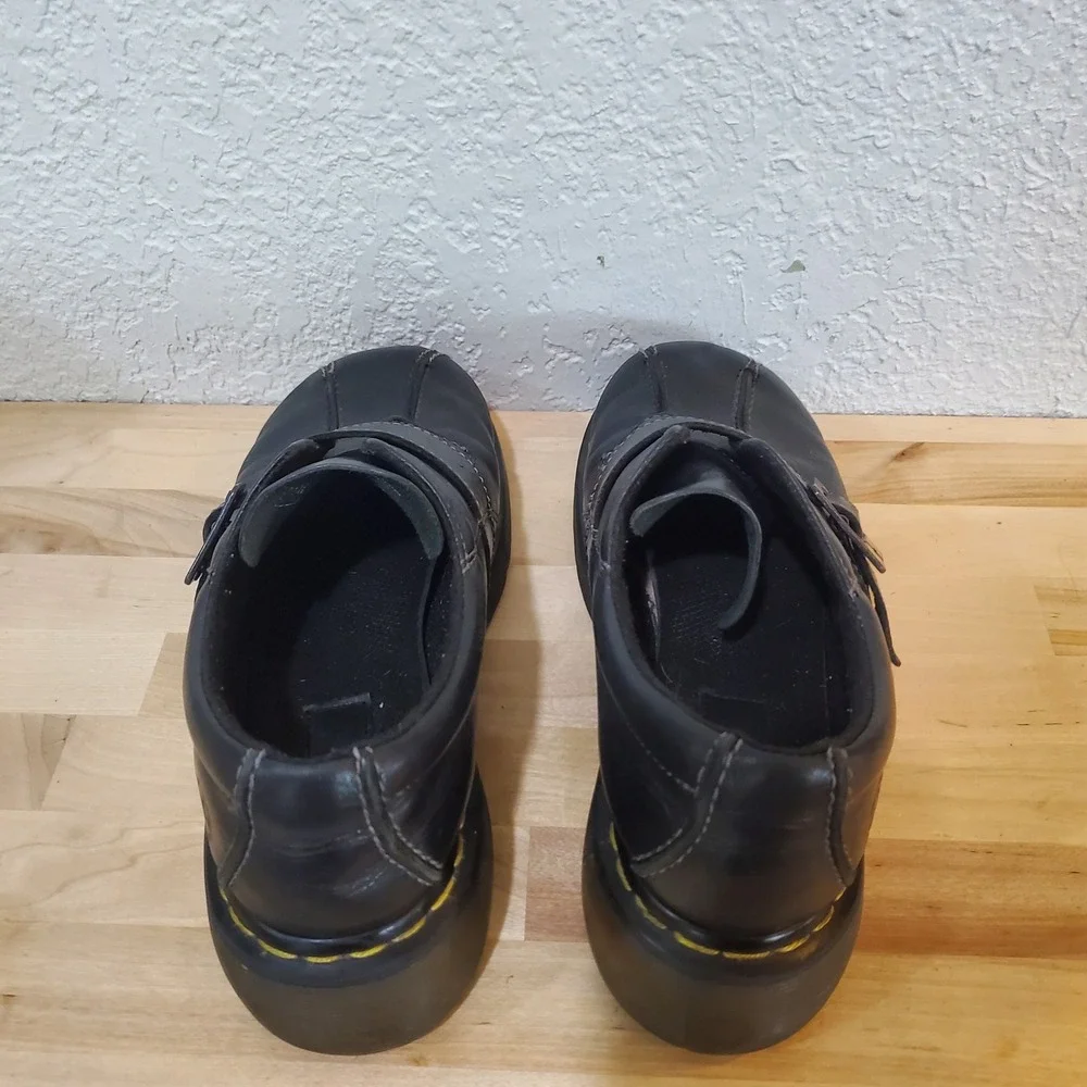 Dr. Martens Black Leather Monk Strap Platform Shoes Buckle Women Size 10 L 12282